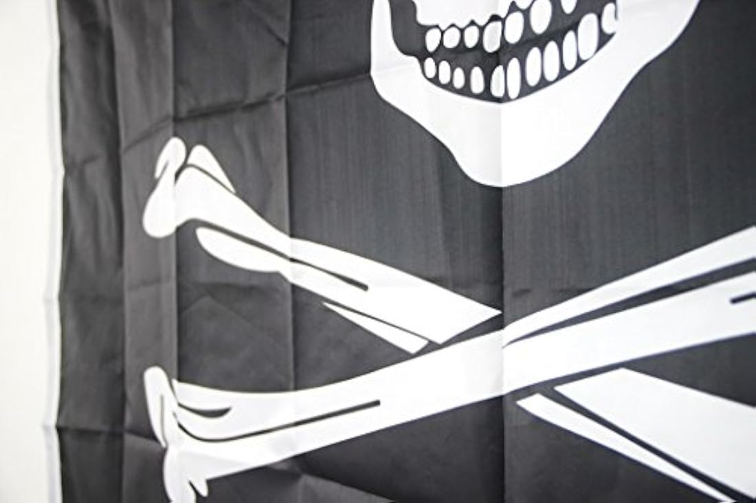 bandera de poliéster con arandelas de latón, calavera pirata