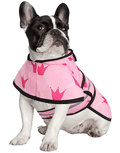 HDE Chubasquero con capucha para perros pequeños a XL y cachorros princesa, talla S