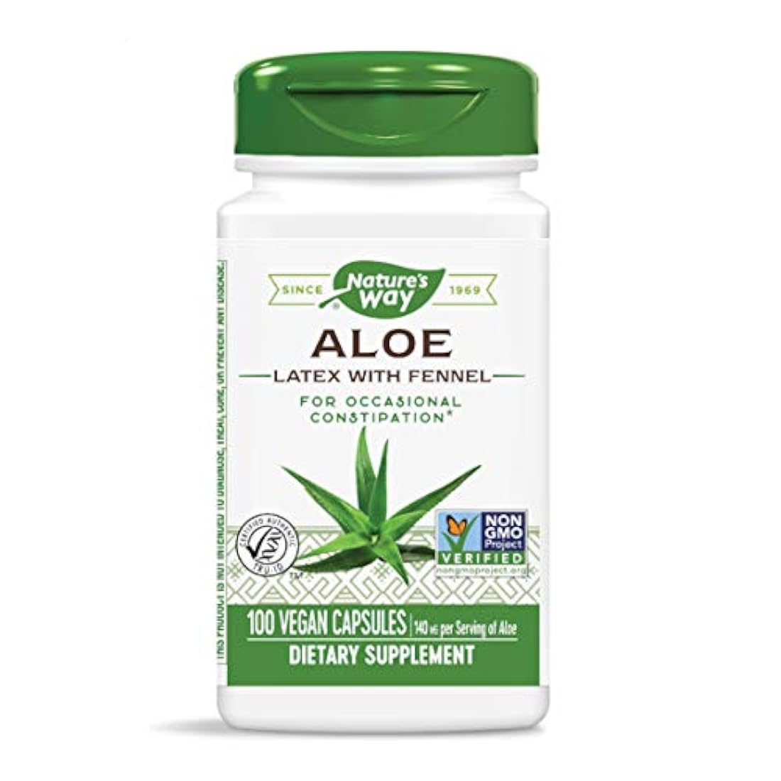 Nature's Way Aloe Vera, 475 mg, 100 Vcaps, NW0013, 1