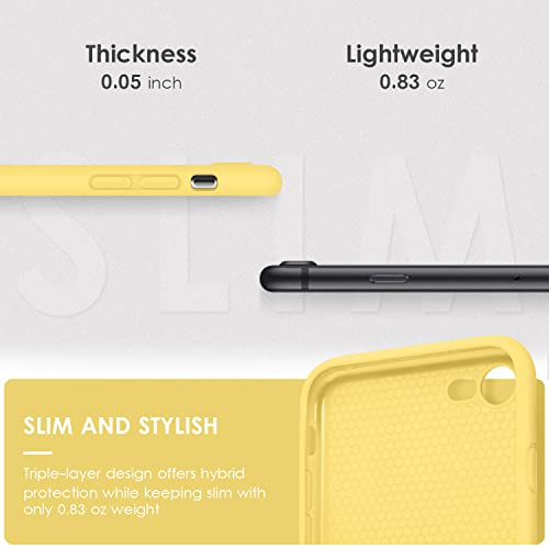 DTTOCASE - Funda para iPhone SE 2022/2020, iPhone 8, iPhone 7, funda de silicona líquida para iPhone SE 8 7 de 4.7 pulgadas, funda protectora colorida suave y sedosa para niñas y mujeres, color amarillo