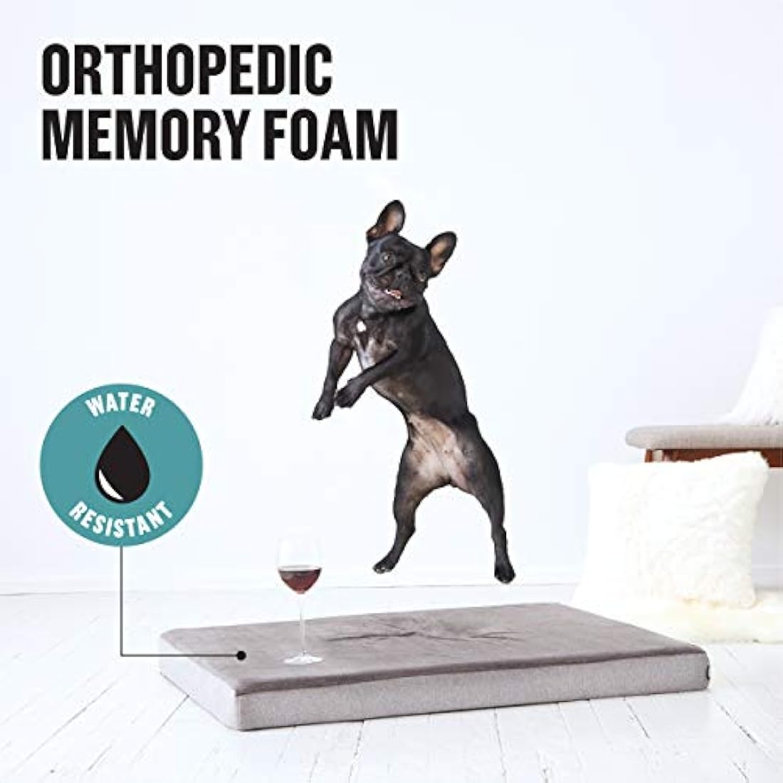 Cama de espuma viscoelástica para perro colchón de felpa