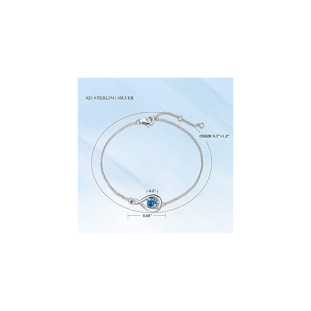 Pulseras de plata de ley 925 con piedra de nacimiento