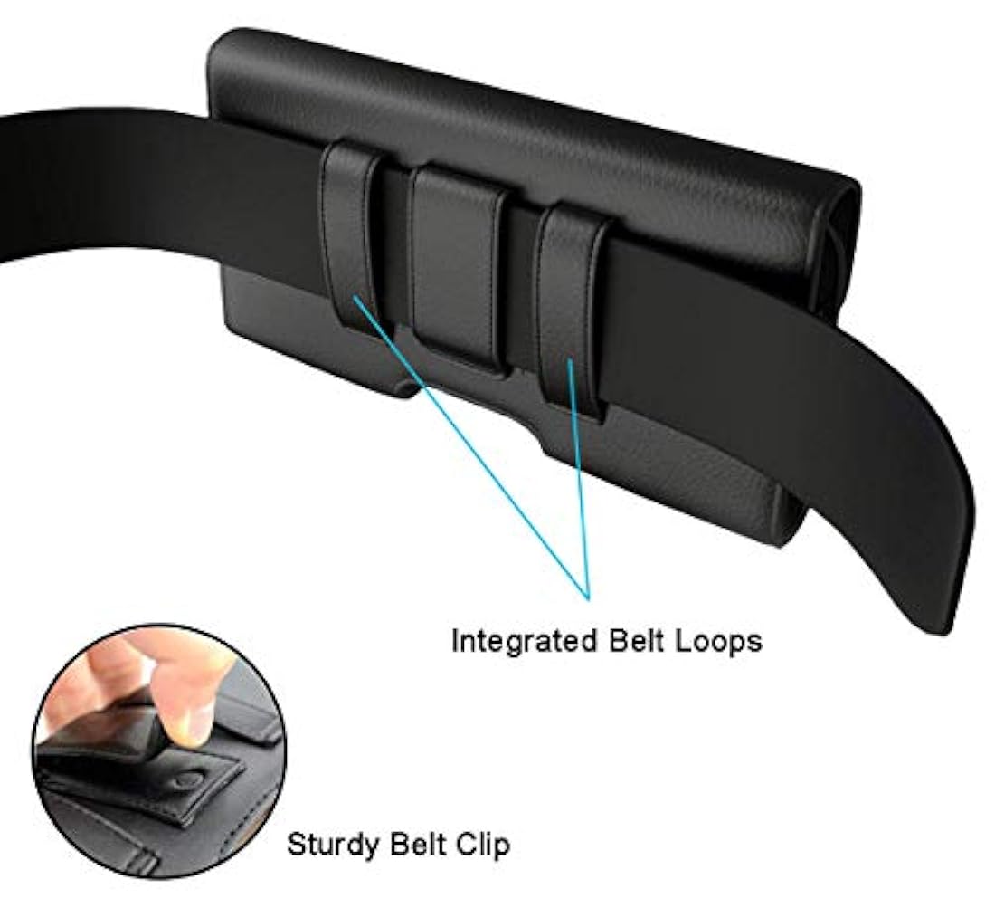 Funda de piel con enganche de cinturón. Negro. AGOZ