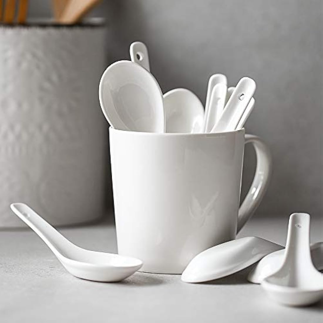Cucharas de sopa, hueso blanco China