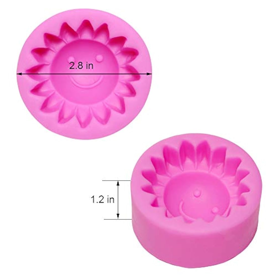 Molde de jabón de silicona con diseño de cara sonriente del sol, para decoración de tartas, con forma de flor de sol, chocolate, chocolate, fondant, barra de loción, molde de arcilla polimérica