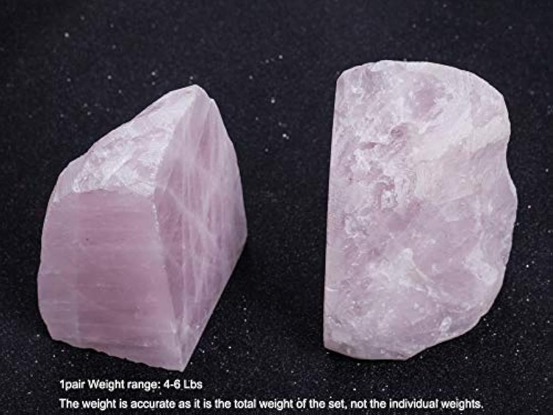 1 par de sujetalibros de piedra de cristal natural
