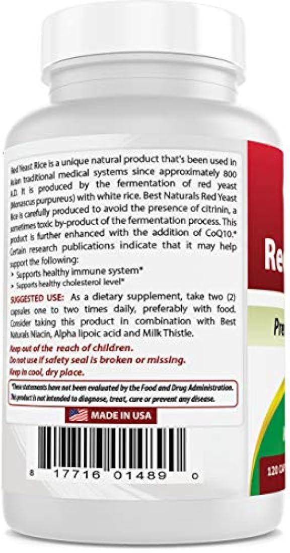 Cápsulas 600 mg Levadura Arroz con CoQ10 120 Cápsulas