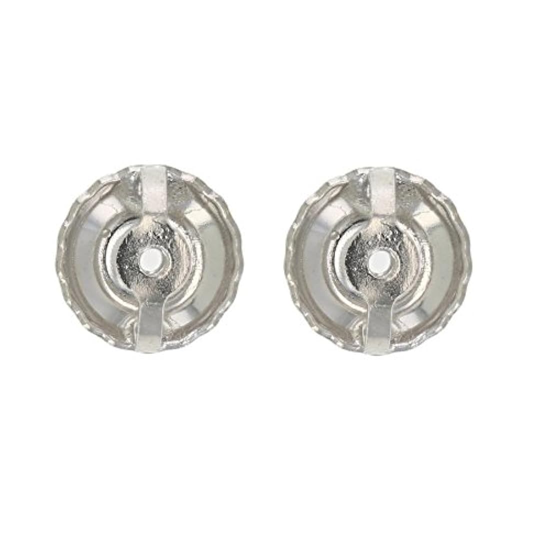 Repuesto para aretes de tuerca de oro blanco de 14k 1 par