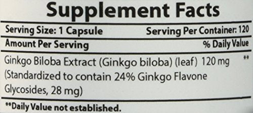 Best Naturals Ginkgo Biloba 120 mg 120 Tabletas