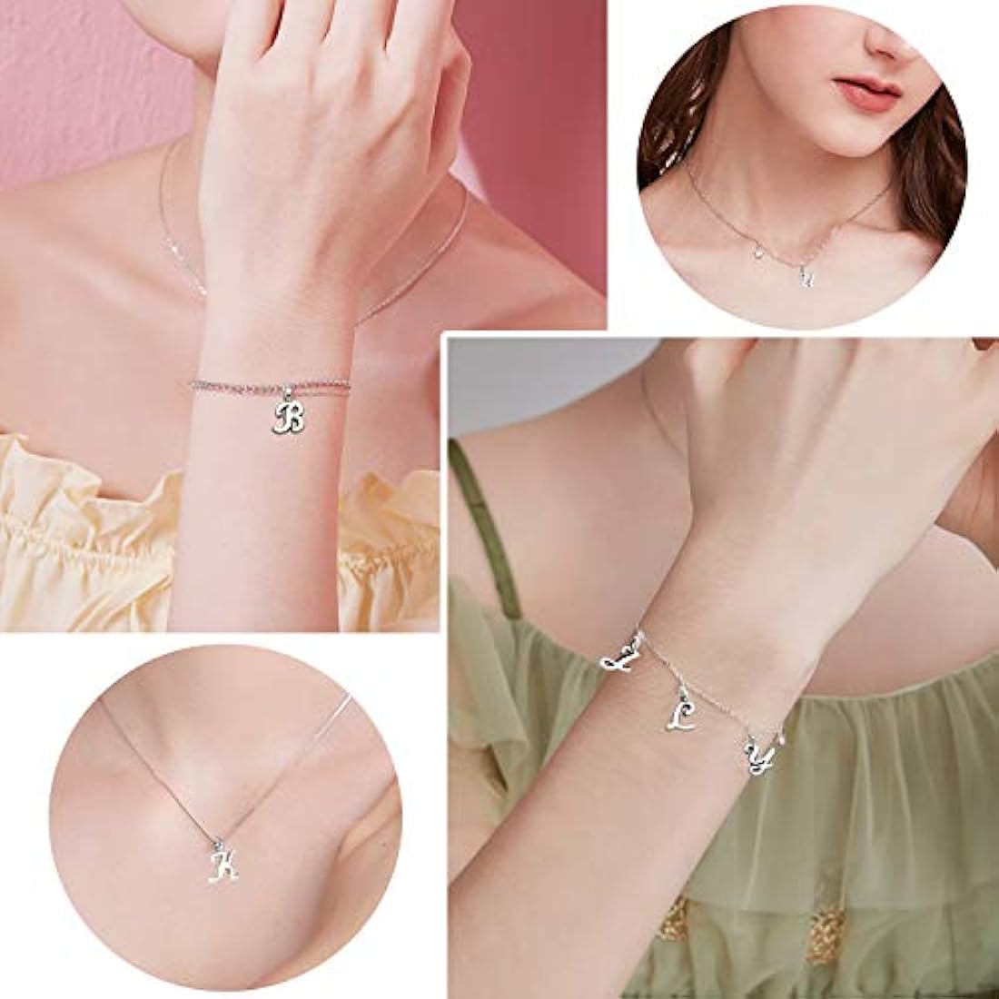 Dijes y Medallas 156 piezas / 6 juegos de alfabeto ABC