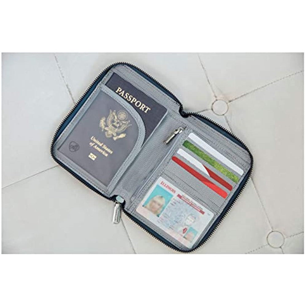 Portadocumentos de viaje con cremallera para pasaporte