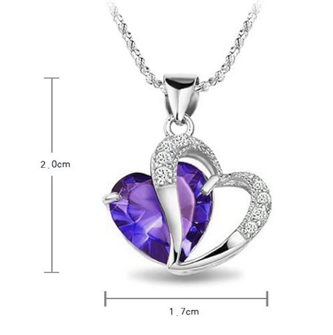 Collar colgante con forma de corazón de cristales