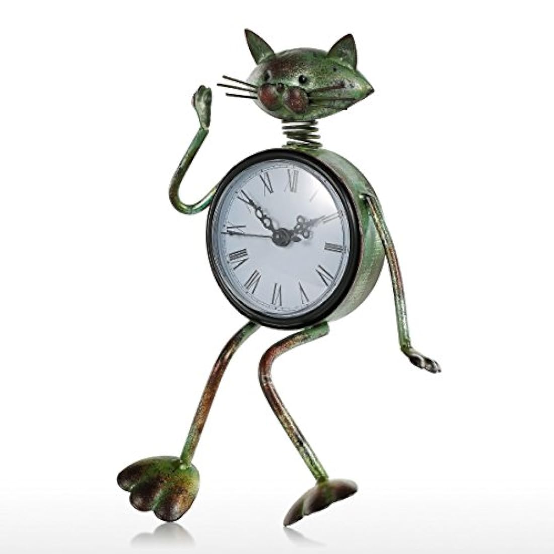Reloj de escritorio Hecho a mano Vintage Metal Gato.