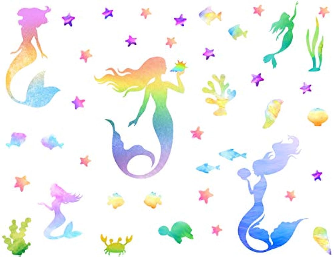 Mozamy - Adhesivo decorativo para pared, diseño de sirena