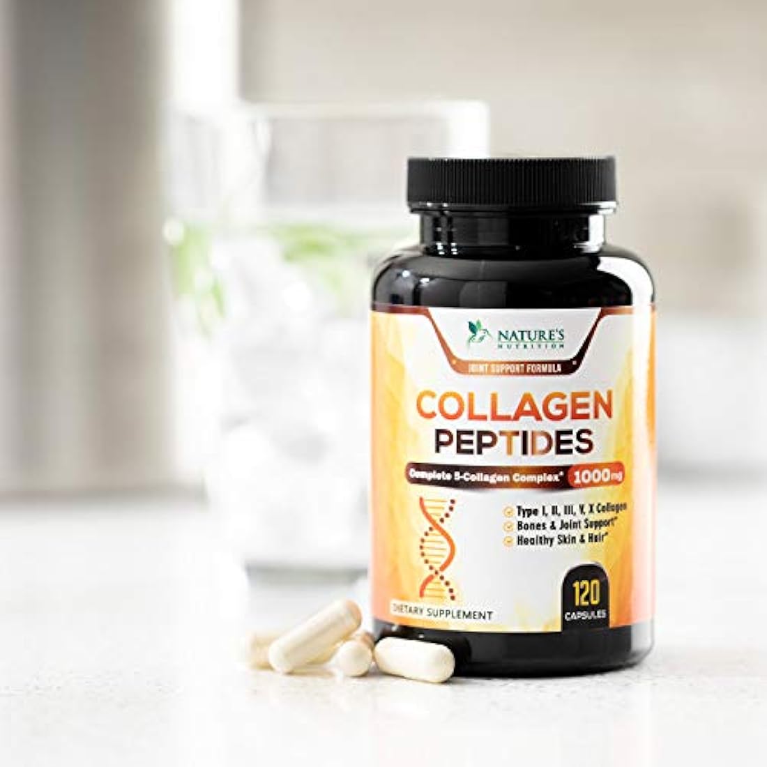 Píldoras de péptidos de colágeno 100% puro de colágeno