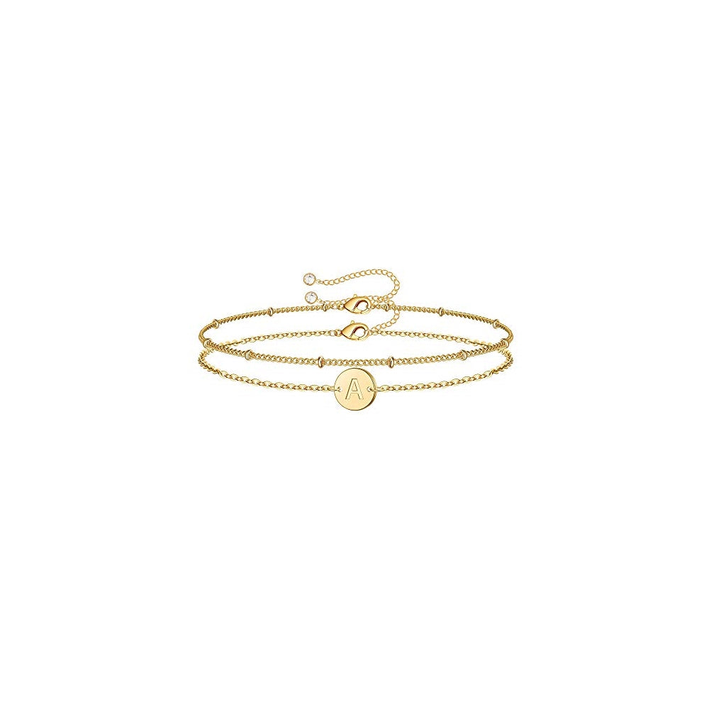 Pulseras y tobilleras de oro con iniciales para mujer