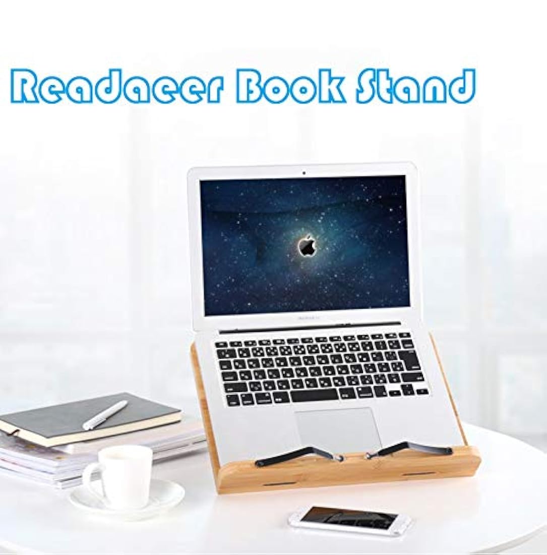 Readaeer bambú lectura soporte de libros y función de atril