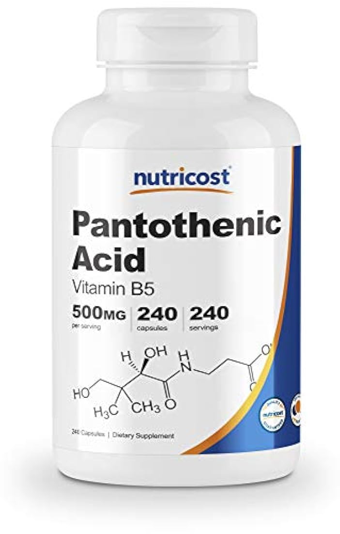 Acido pantoténico (vitamina B5) 500 mg, 240 cápsulas, 1