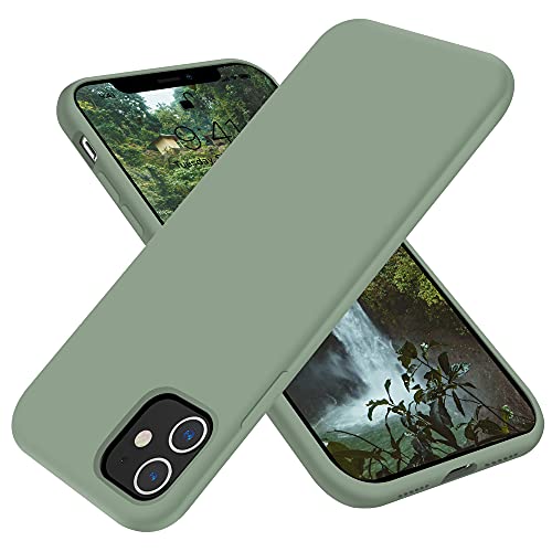 OTOFLY Funda diseñada para iPhone 11, serie sedosa y suave al tacto; funda protectora de goma de silicona líquida suave de alta calidad para iPhone 11 de 6.1 pulgadas, color verde calke