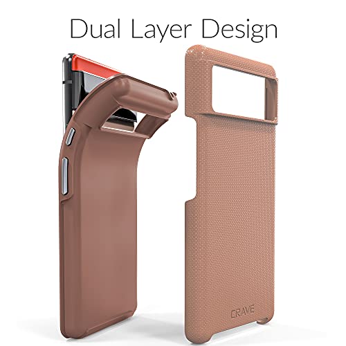 Crave Dual Guard para Google Pixel 6, funda de doble capa de protección contra golpes para Google Pixel 6 - Rubor