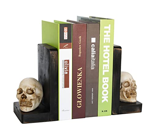 OwlGift Sujetalibros decorativos de calavera de Halloween