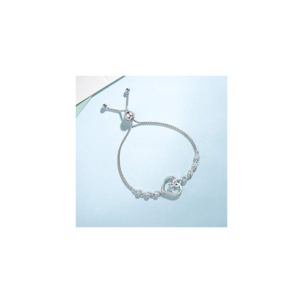 Pulseras Plata de ley Diamante simulado AGVANA para madres