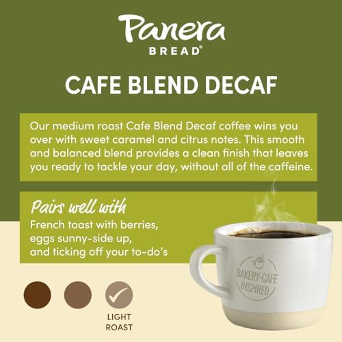Café molido descafeinado Panera, 12oz, paquete de 6 unidades