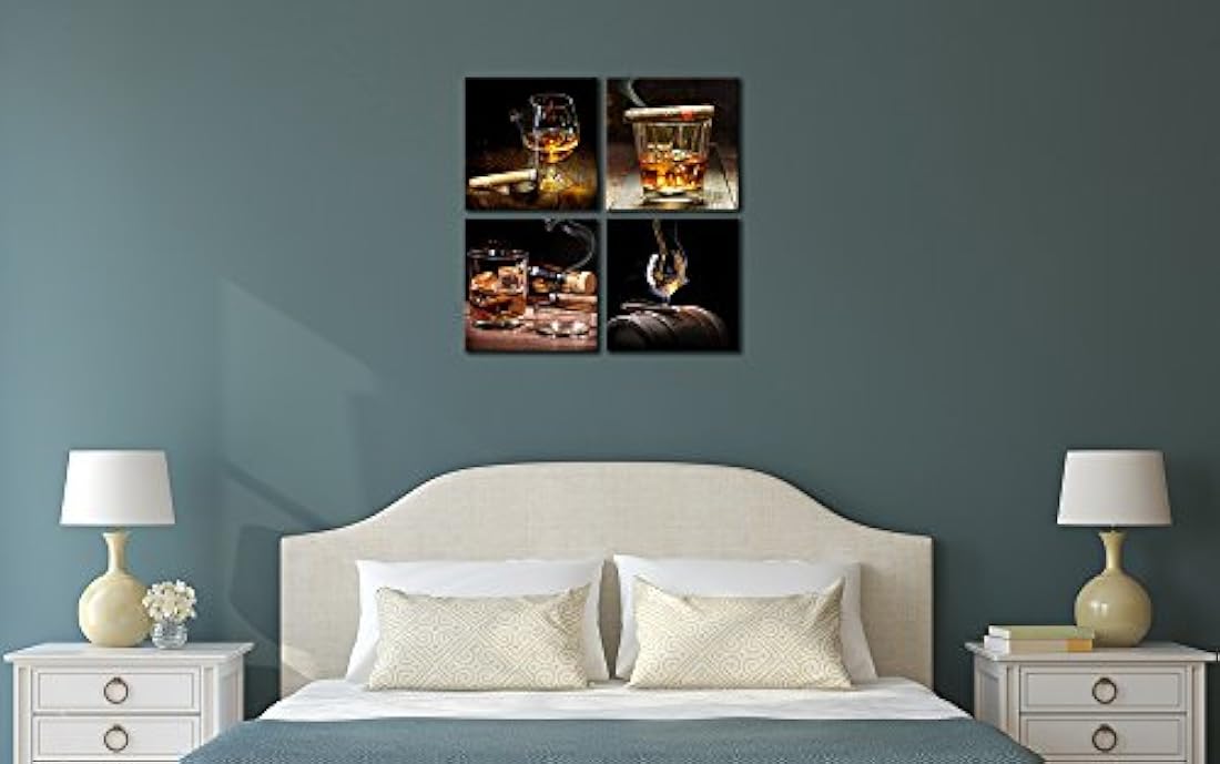 Impresiones de la lona Arte de la pared Licor Bodegón