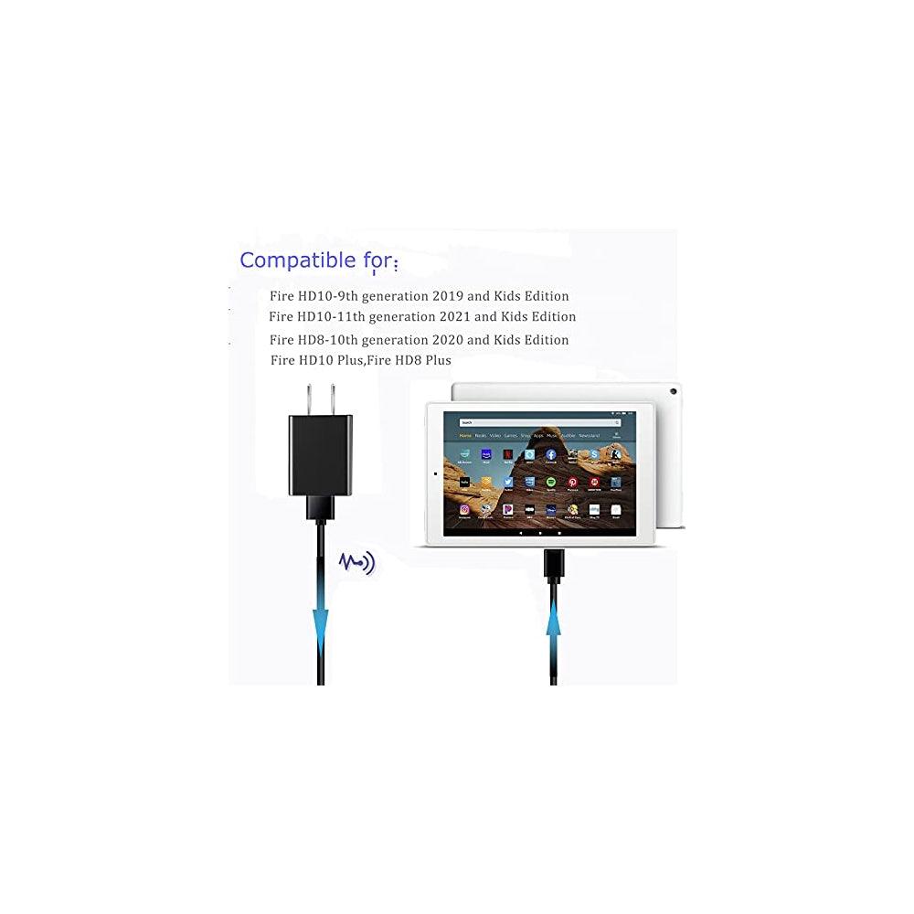 Cargadores Fire HD10 con cable de carga USB C de 5.9
