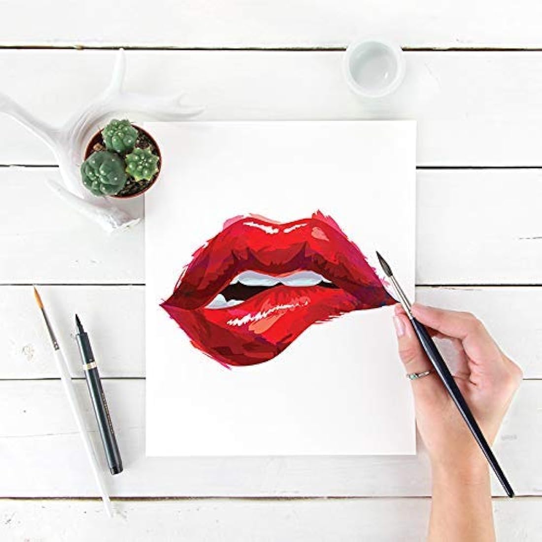 Lámina Labios Rojos - Sin marco - Decoración de pared