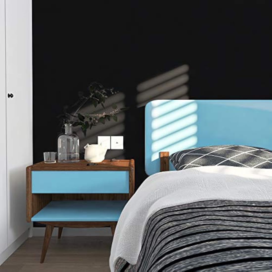 Papel de vinilo decorativo negro mate (12 x 120)