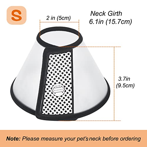 Vivifying Cono de gato, collar isabelino de plástico ligero con recuperación ajustable para gatos, mini perros, conejos y gatitos (negro)