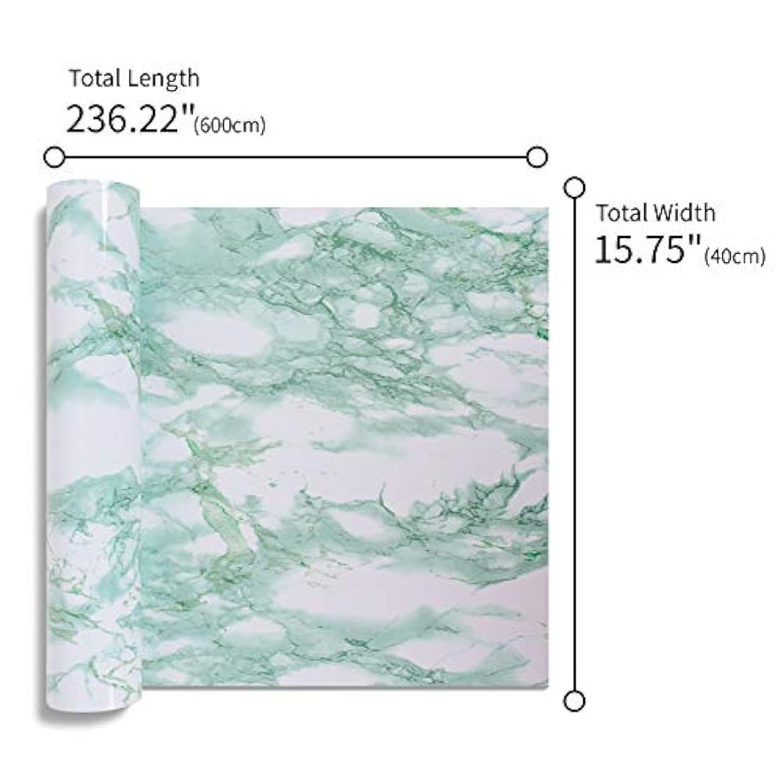 Papel autoadhesivo de contacto de mármol verde para encimeras