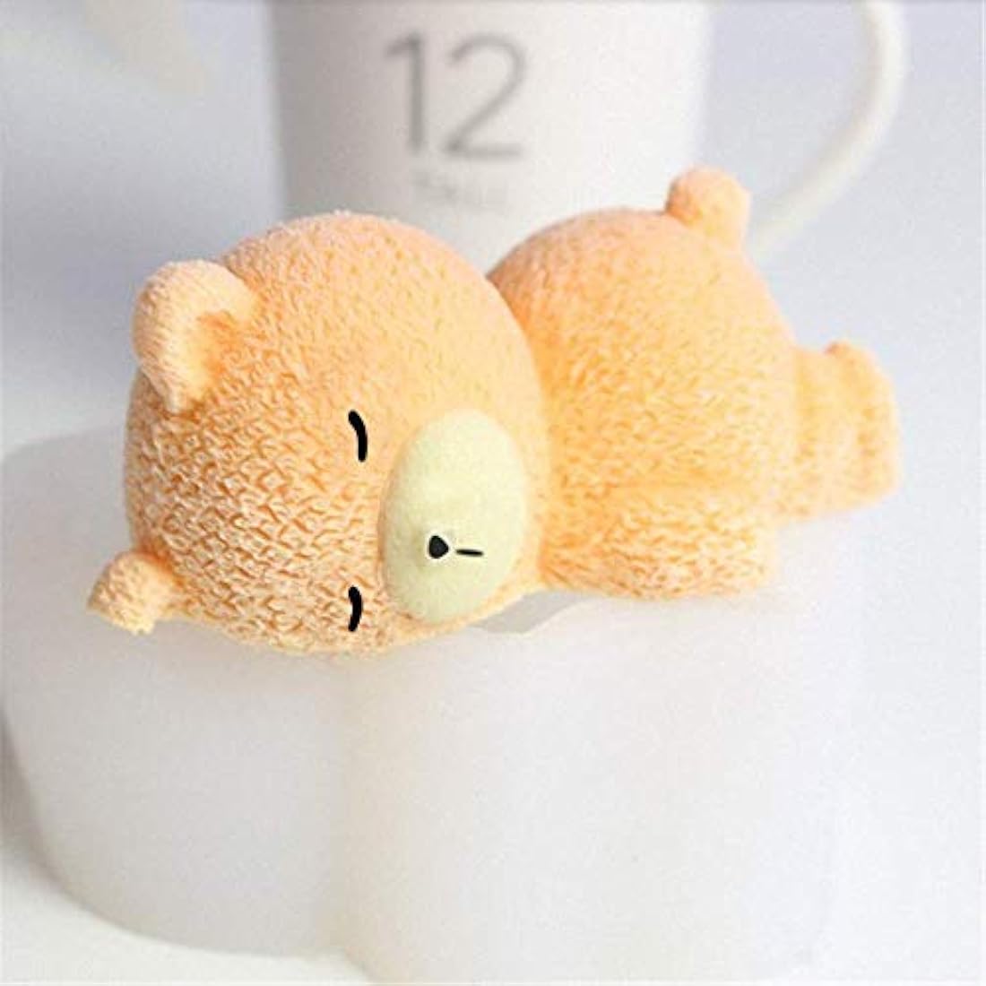 Molde de silicona para jabón en 3D con diseño de oso dormido, para mousse, pastel, gelatina, helado, chocolate, caramelo, yeso