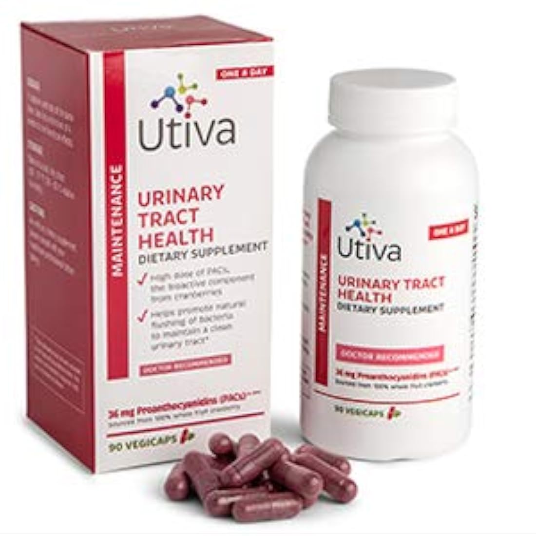 Utiva Cranberry Pills - 36mg PACS para la prevención