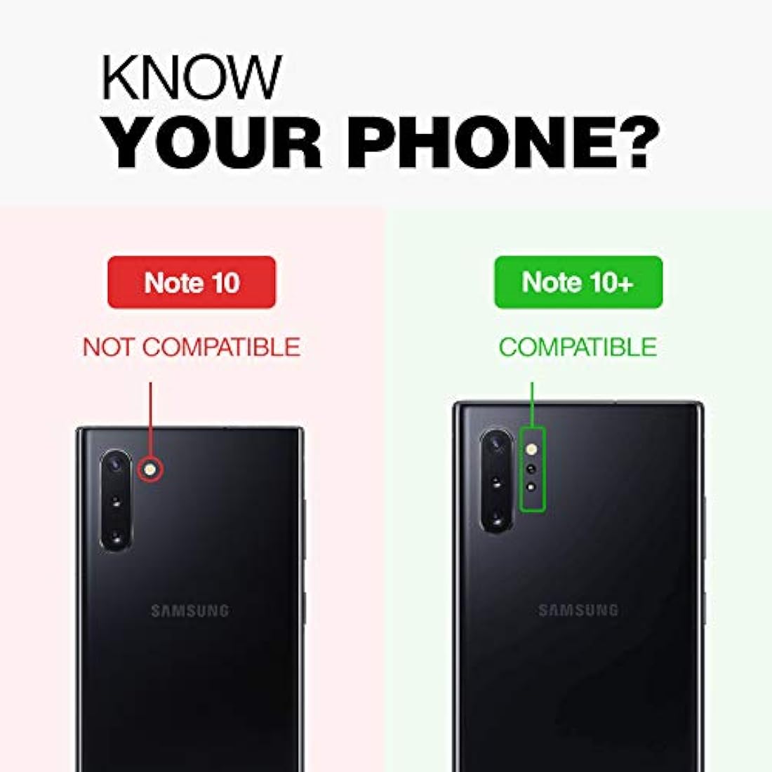 Funda para Galaxy Note 10 Plus, color negro