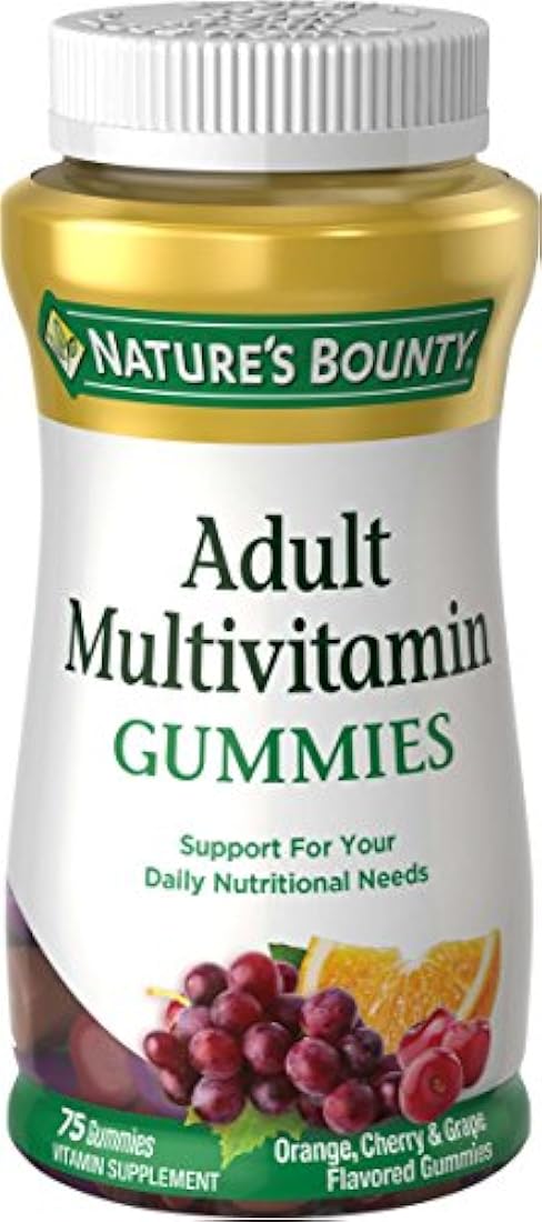 Multivitamínico para adultos de Nature's Bounty, suplemento de vitaminas, necesidades nutricionales diarias, sabor a frutas, 75 gomitas