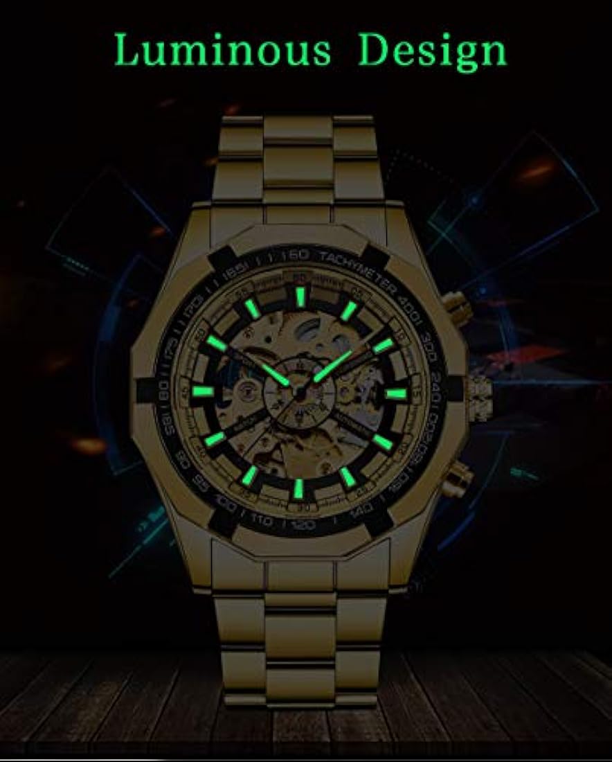 Fanmis Reloj automático de lujo para hombre con pulsera