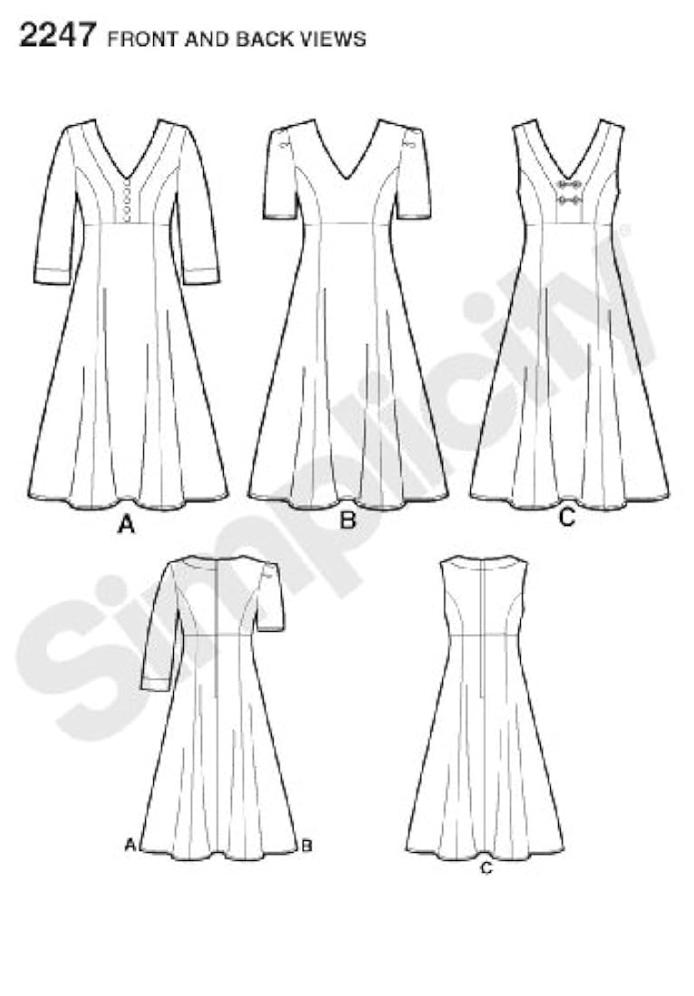 Patrones de mujer y Plus tamaño vestidos Simplicity 2247 –