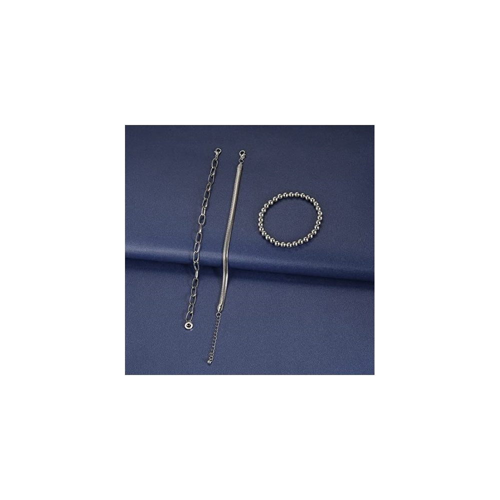 Pulseras Juego de 9 pulseras de cadena de oro para mujeres