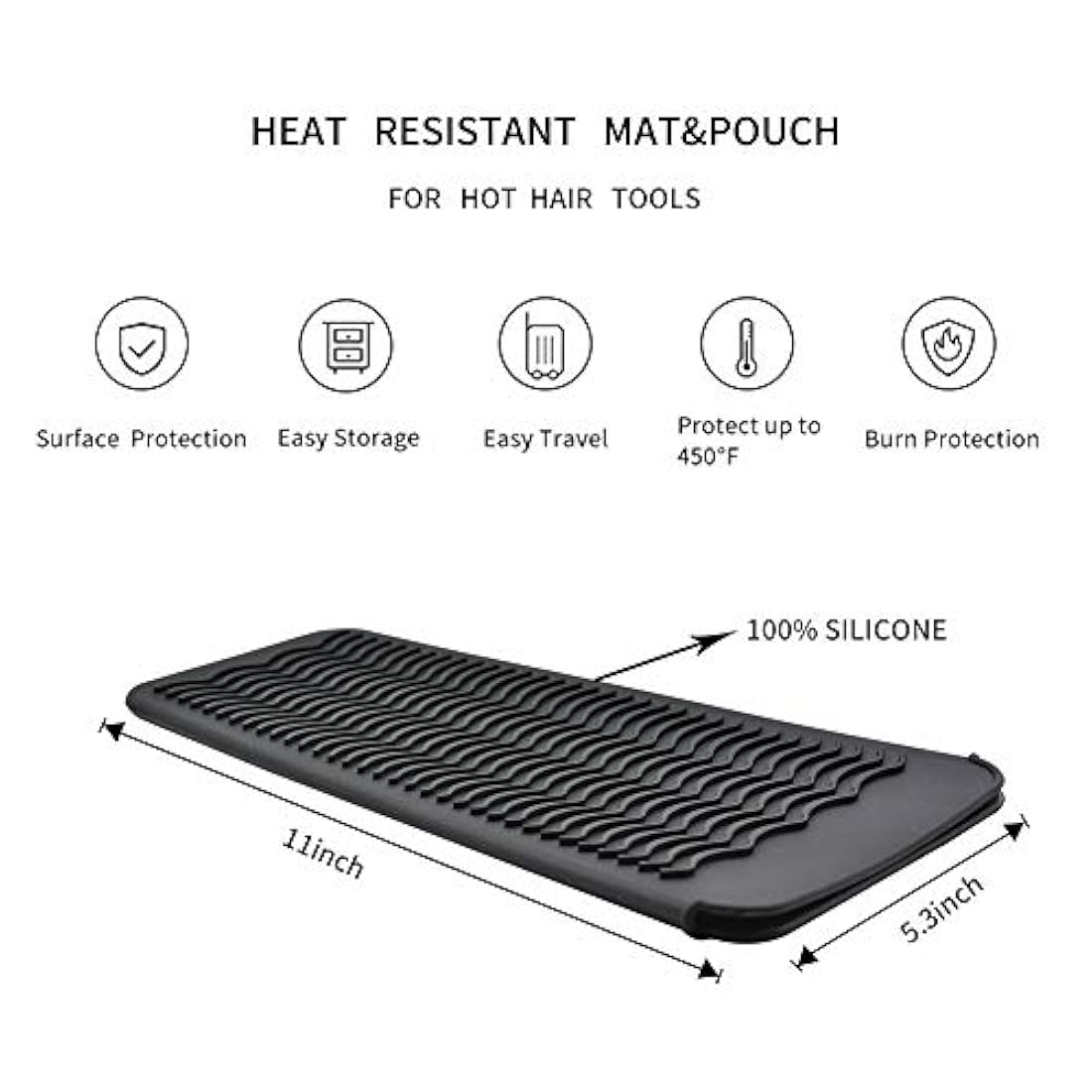 Bolsa de silicona resistente al calor para alisador de pelo