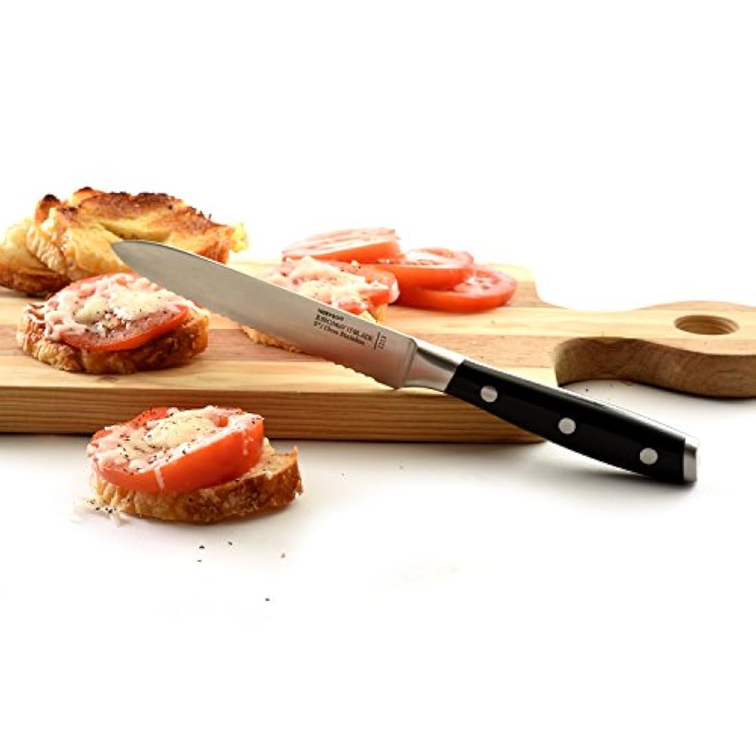 Cuchillo de acero inoxidable, Cuchillo serrado, Negro