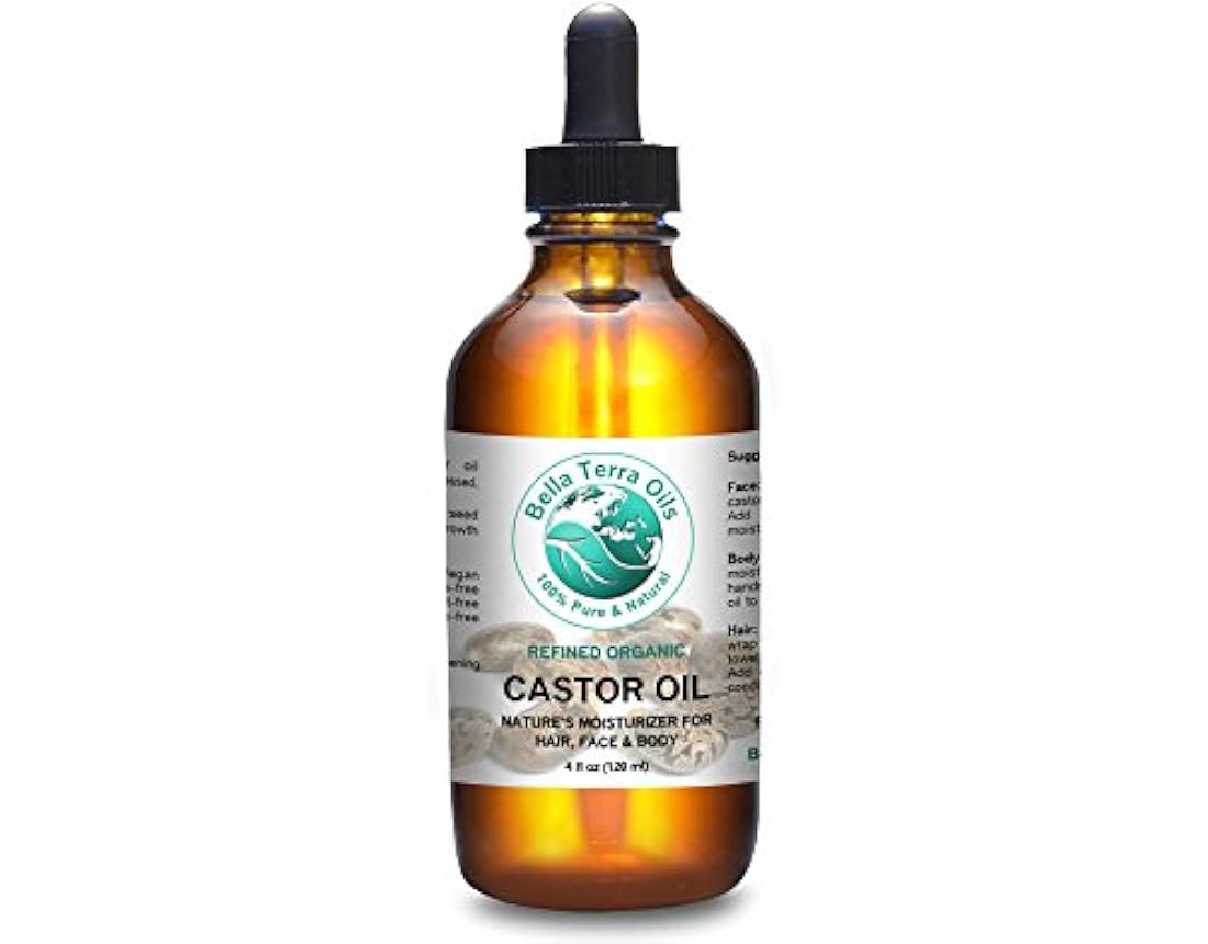 Aceite de ricino 4 oz 100% puro prensado en frío refinado