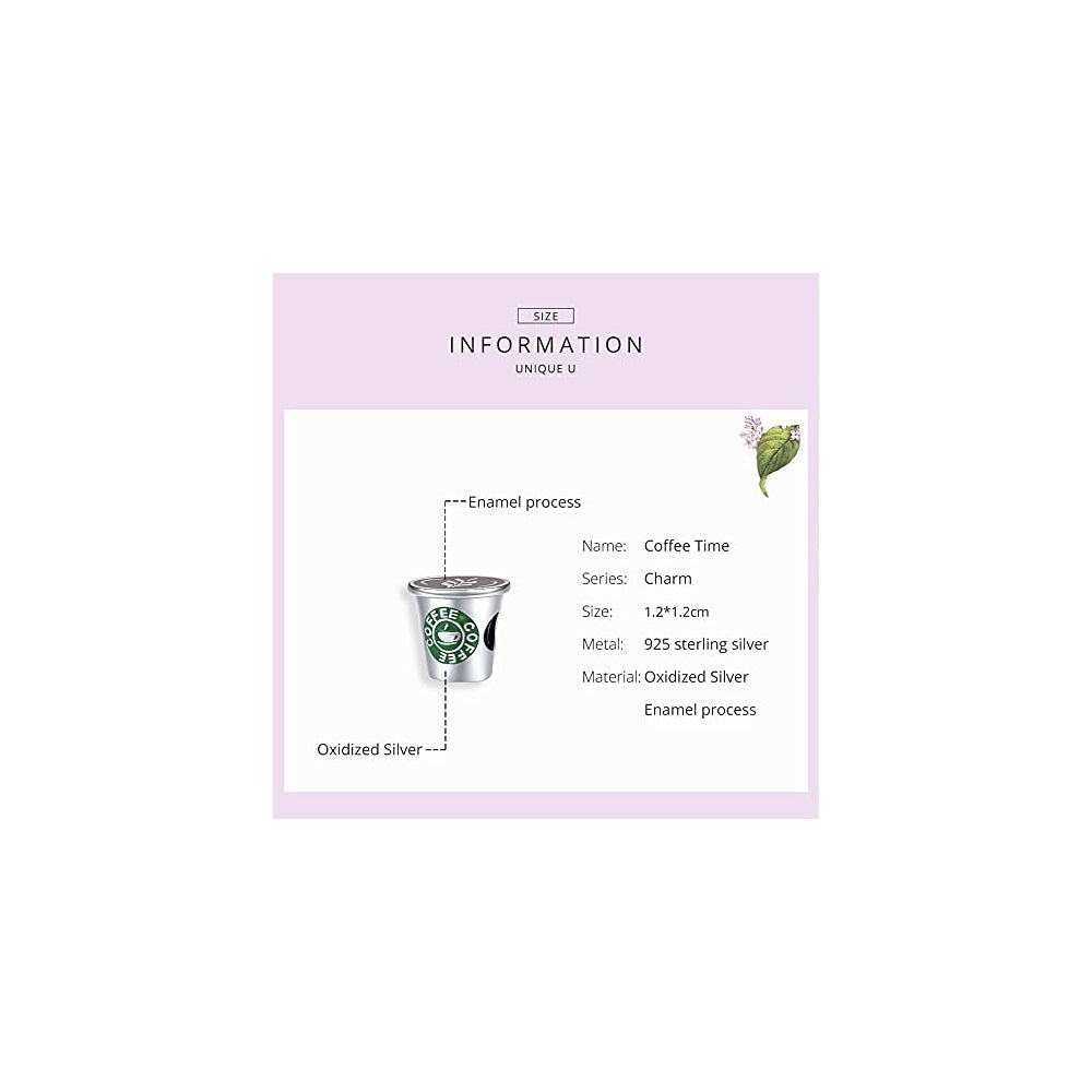 Dijes y Medallas de plata de ley con diseño de taza de café