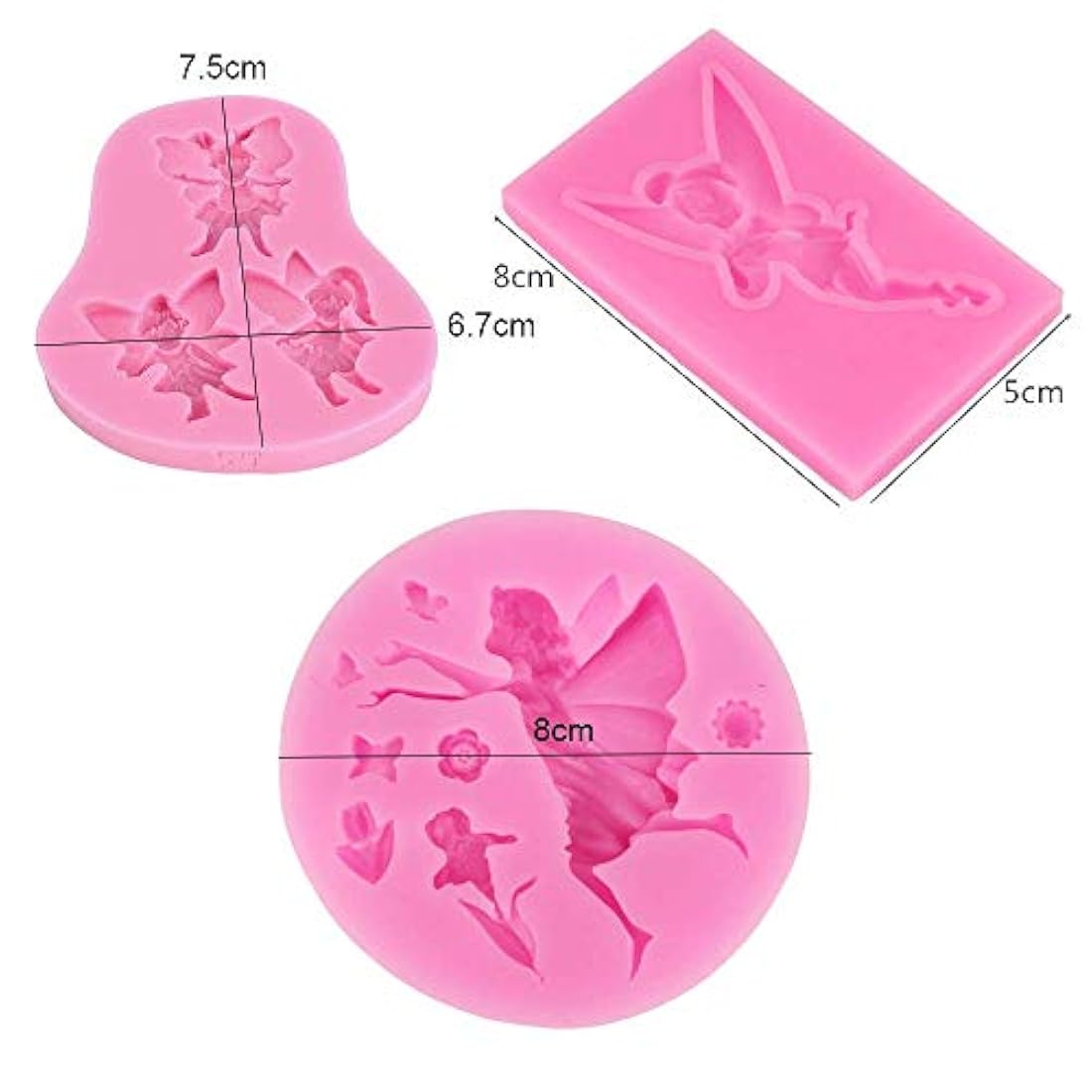 Juego de 3 moldes de silicona para decoración