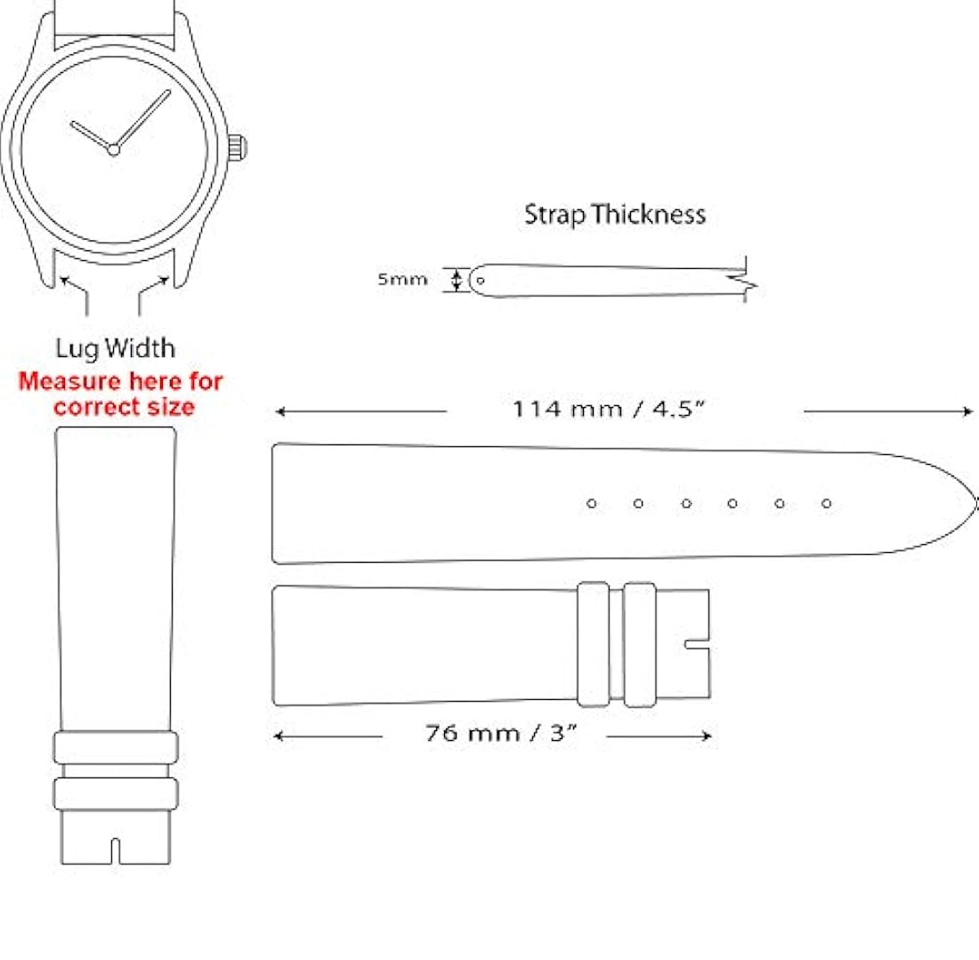 Correa de reloj de piel de cocodrilo mate, varios c