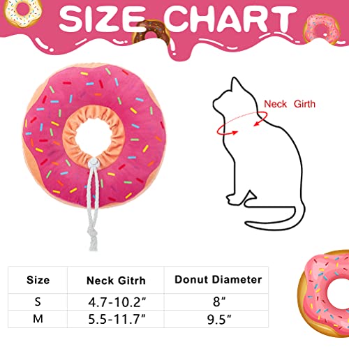 BINGPET Lindo collar de recuperación de donas para gatos y cachorros, suave y ajustable, protector de cuello en E para mascotas después de la cirugía, apto para gatitos, perros pequeños