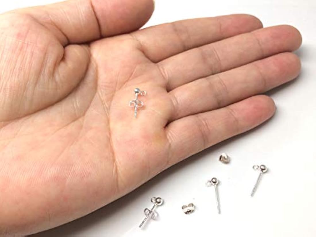 Pendientes de tuerca de plata de ley con forma de oreja, para pendientes, joyas, manualidades, hallazgos