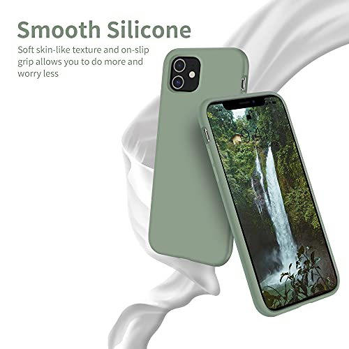 OTOFLY Funda diseñada para iPhone 11, serie sedosa y suave al tacto; funda protectora de goma de silicona líquida suave de alta calidad para iPhone 11 de 6.1 pulgadas, color verde calke