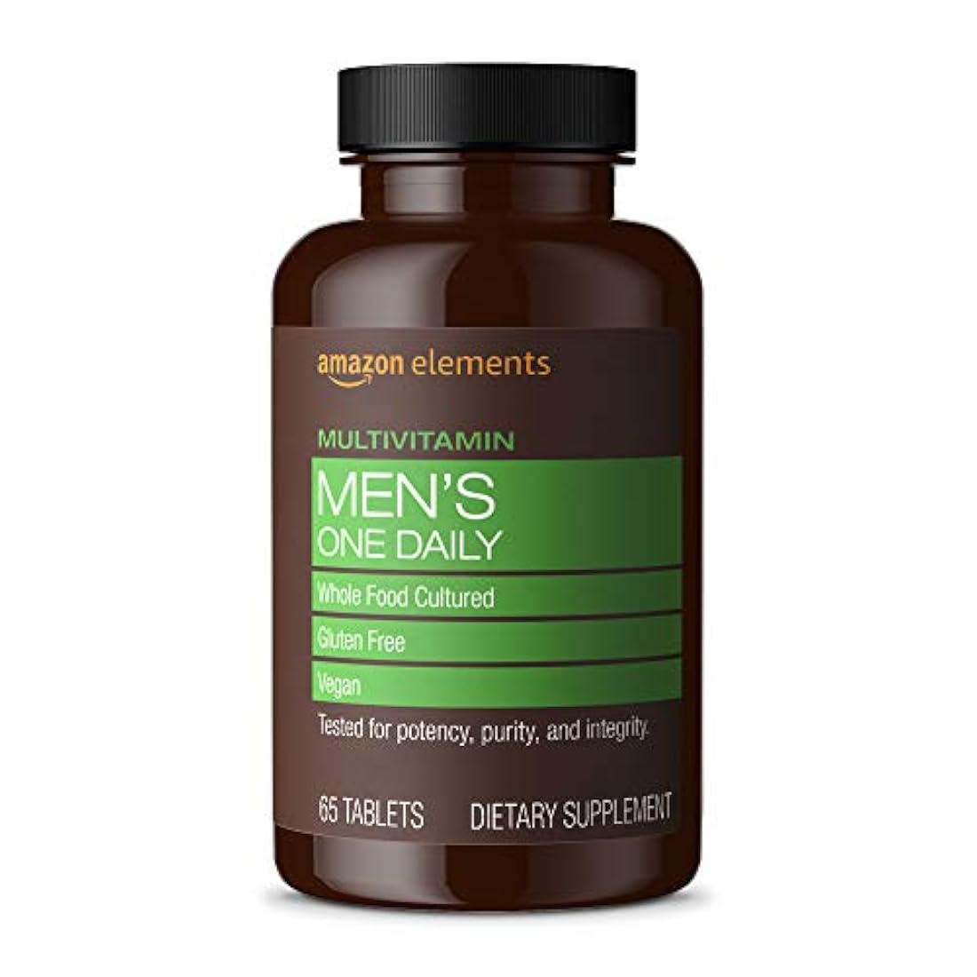 Multivitaminas Men's One Daily, 62% comida integral cultivada, veganas, 65 tabletas, de Amazon Elements